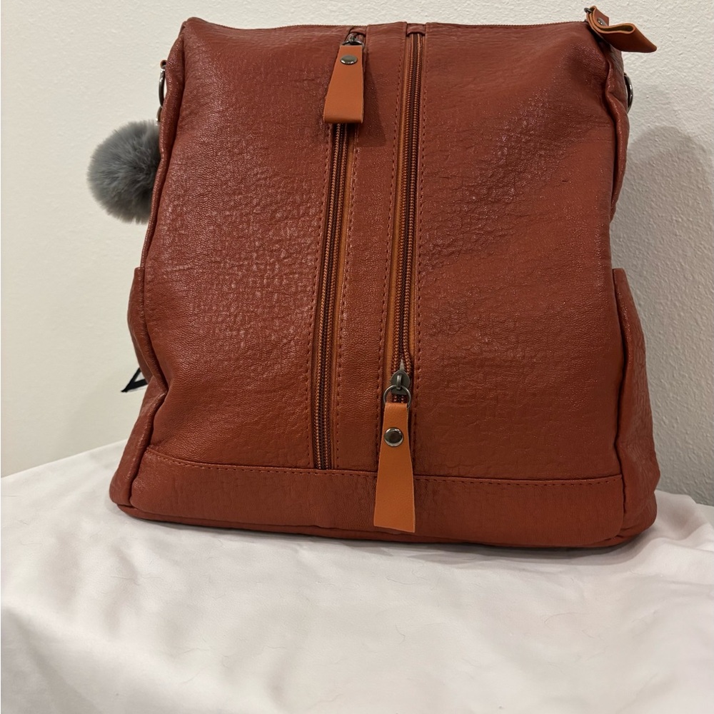 Chic Tan Leather Backpack